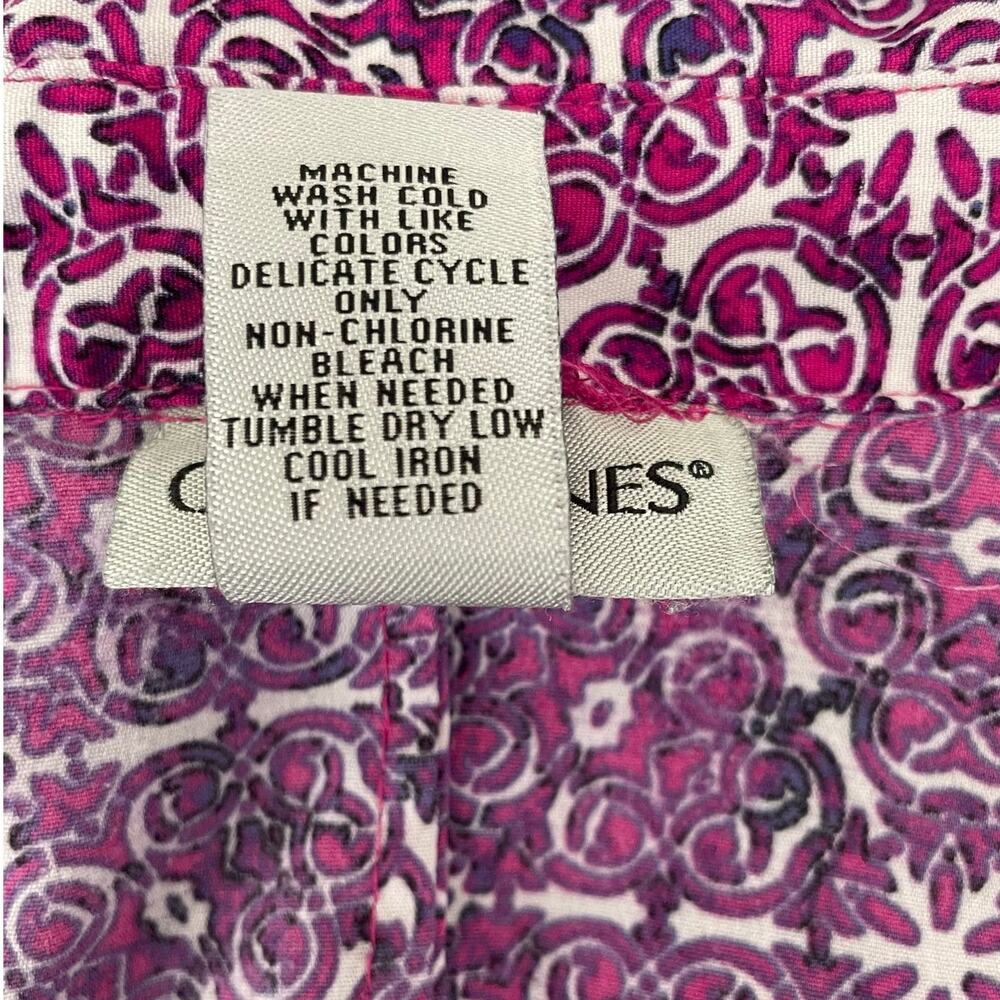 Catherines Women Tunic Top‎ 4X Purple Abstract Geometric Button Up Workwear - Picture 9 of 11